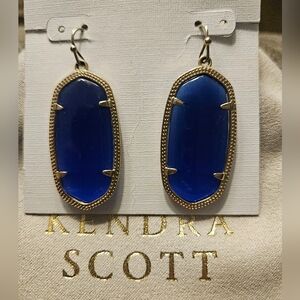 Kendra Scott Elle Cobalt and Gold Earrings